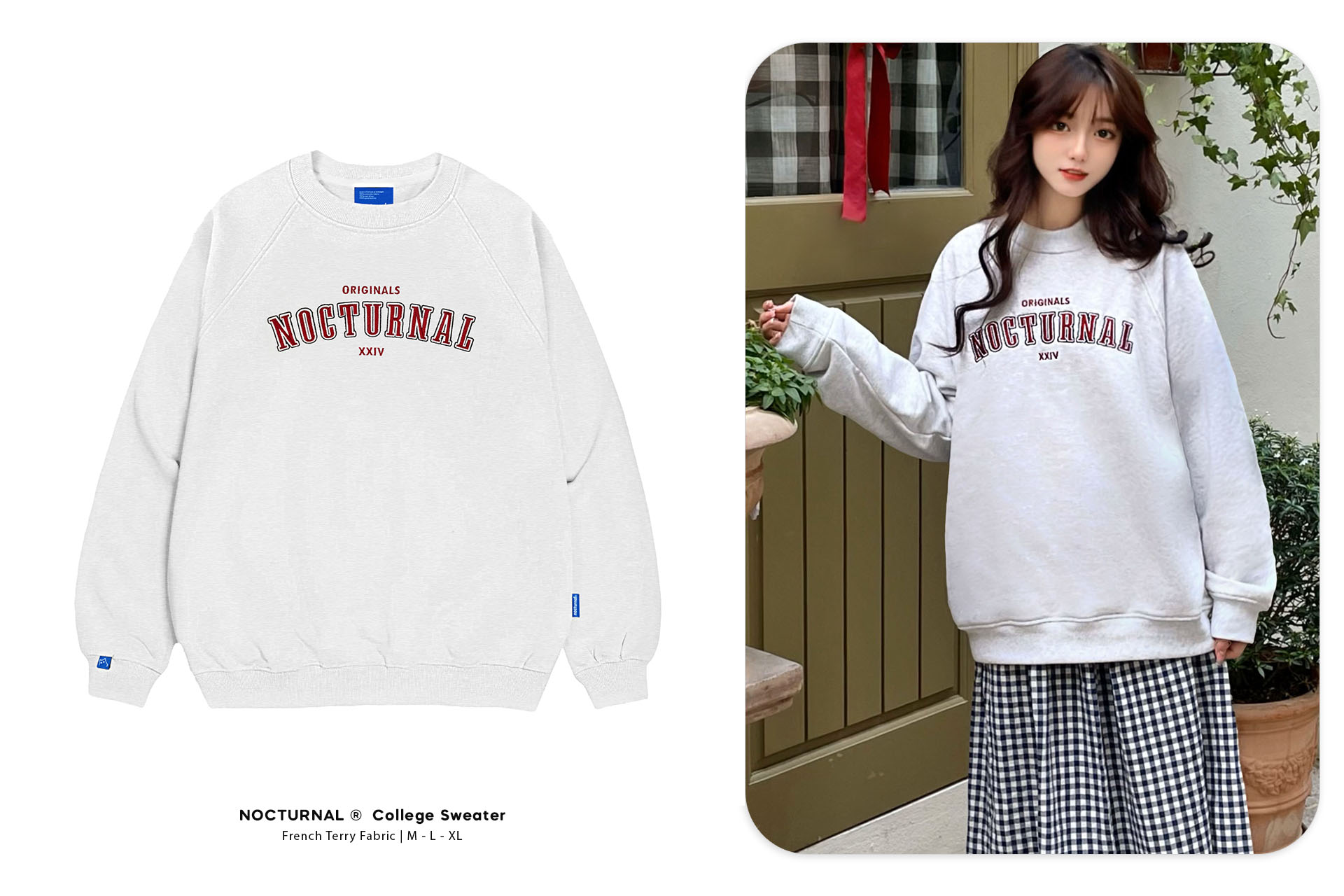  Áo Sweater NOCTURNAL College Sweater Nỉ Chân Cua Cotton 100% Unisex Local Brand 