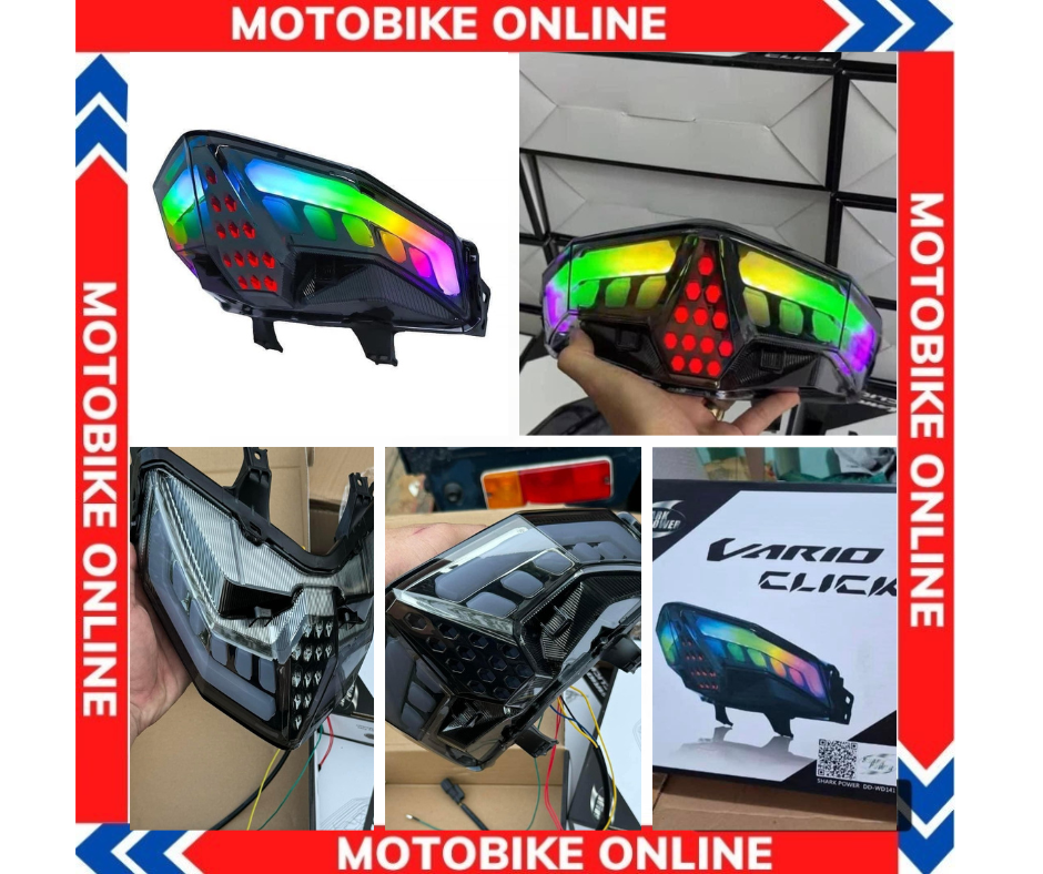 Đèn hậu Spark Power Vario , Click tích hợp xi nhan 125 150 đuôi audi đổi màu