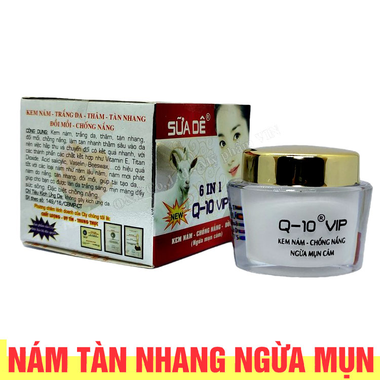 Kem nám trắng da dưỡng ẩm ngừa mụn chống nắng Q-10 sữa dê 25g