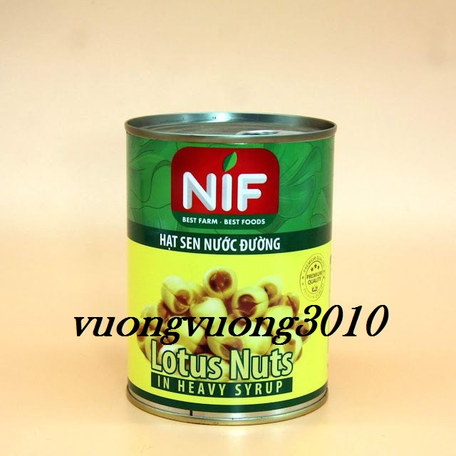Hạt sen nước đường nif dùng làm chè sen lon 565g