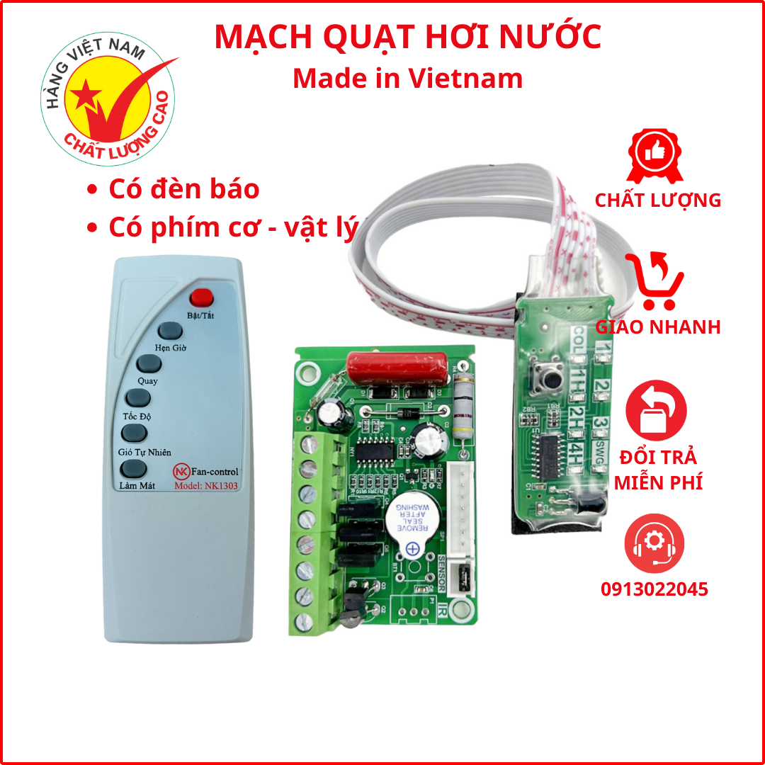 Mạch quạt điều hòa quạt phun sương.(Có bàn phím vật lý)