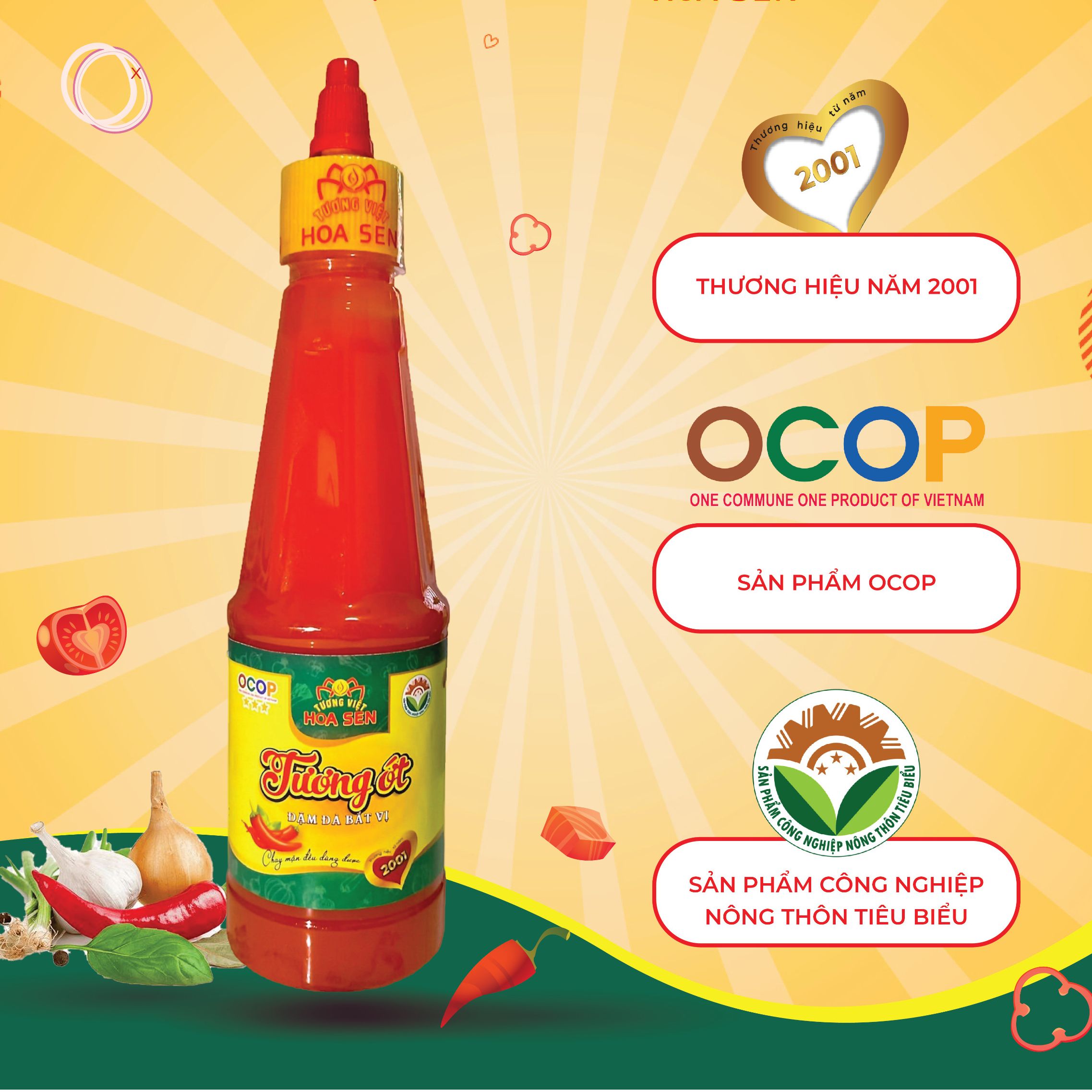 Tương ớt chai 270g - combo 10 chai -tương việt hoa sen