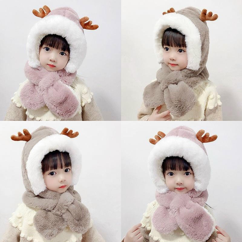 Mũ lông sừng hươu cho bé trai và bé gái