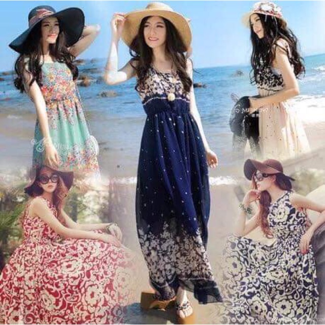 Đầm maxi đi biển