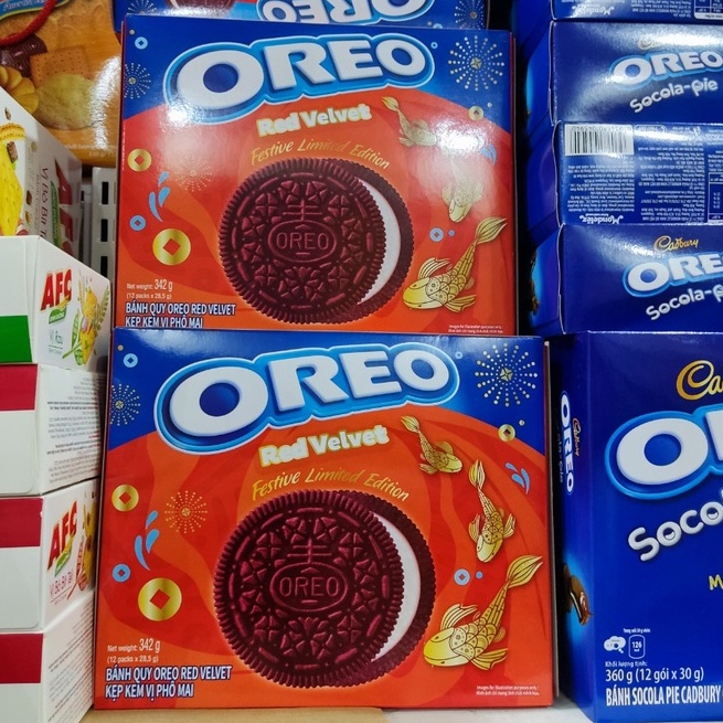 Bánh quy oreo red velvet kẹp kem vị phô mai hộp 342g