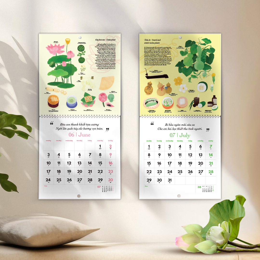 Lịch treo tường 2024 SDstationery Cây Trái Xứ Mình The Plants of Our Land Thiên nhiên văn hóa Việt Nam