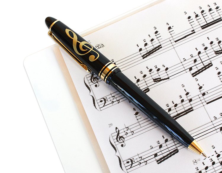 Viết bi viết nhạc, khóa Sol, mực đen nét mềm mại