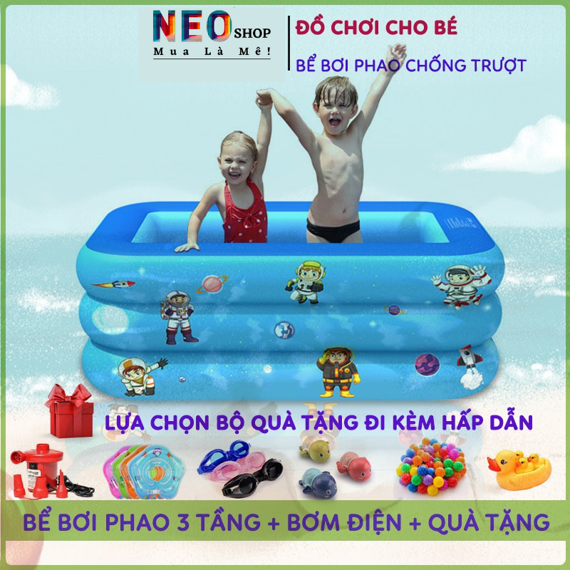 Bể bơi cho bé, bể bơi phao, hồ bơi cho bé bơm hơi tại nhà chống trượt an toàn cho bé, hàng loại 1, tặng nhiều quà cho bé