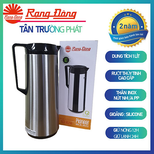 Phích đựng nước nóng 1 lít rạng đông,bình thuỷ pha cafe, model: rd 1040 st2.e