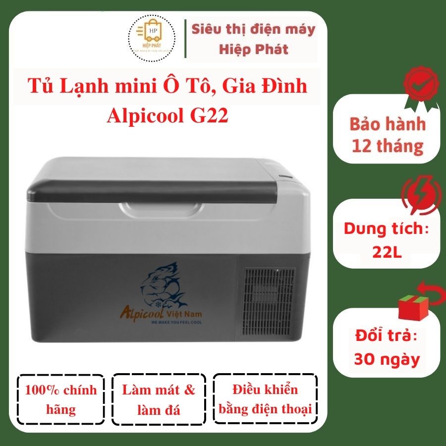 Tủ lạnh mini cho ôtô, gia đình Alpicool G22 dung tích 22L