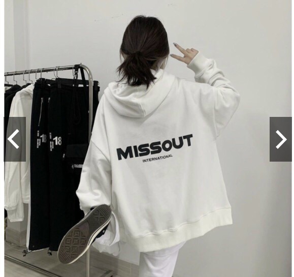 Áo hoodie MISSOUT dây kéo vải bông mịn siêu đẹp