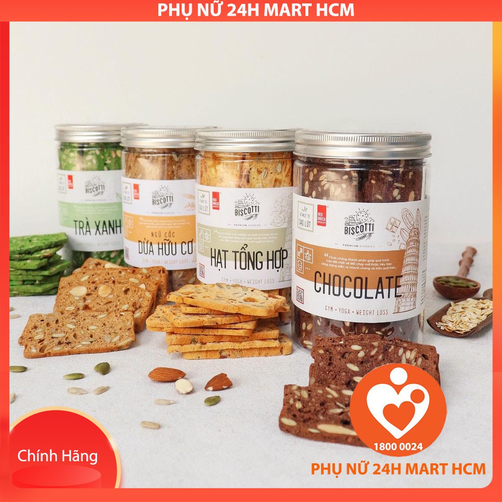 Bánh BISCOTTI Gạch Đỏ 250g - Bánh Ăn Kiêng, Bánh Giảm Cân, Bánh Cho Người Tiểu Đường