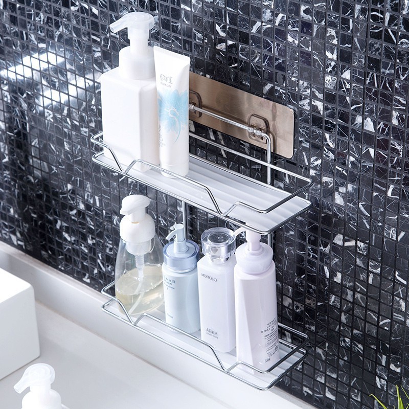 Kệ góc 2 tầng đựng sữa tắm dầu gôị trong nhà tắm kg3 kệ góc tấm 2 tầng