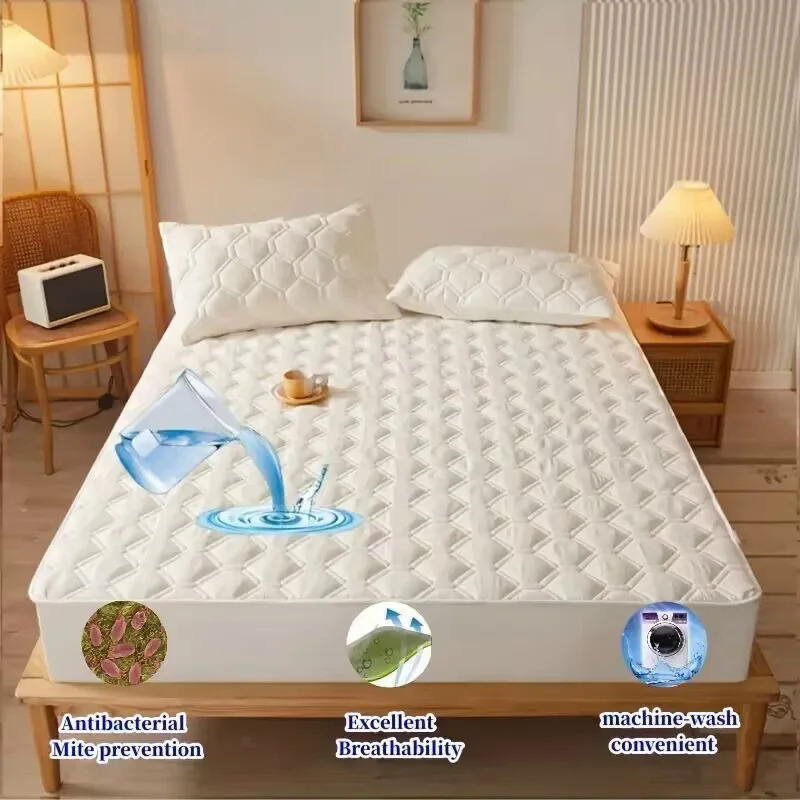 Siêu âm không thấm nước nệm Pad bảo vệ thoáng khí thân thiện với da được trang bị tấm trải giường đôi Nữ Hoàng Vua Kích thước nệm Bìa