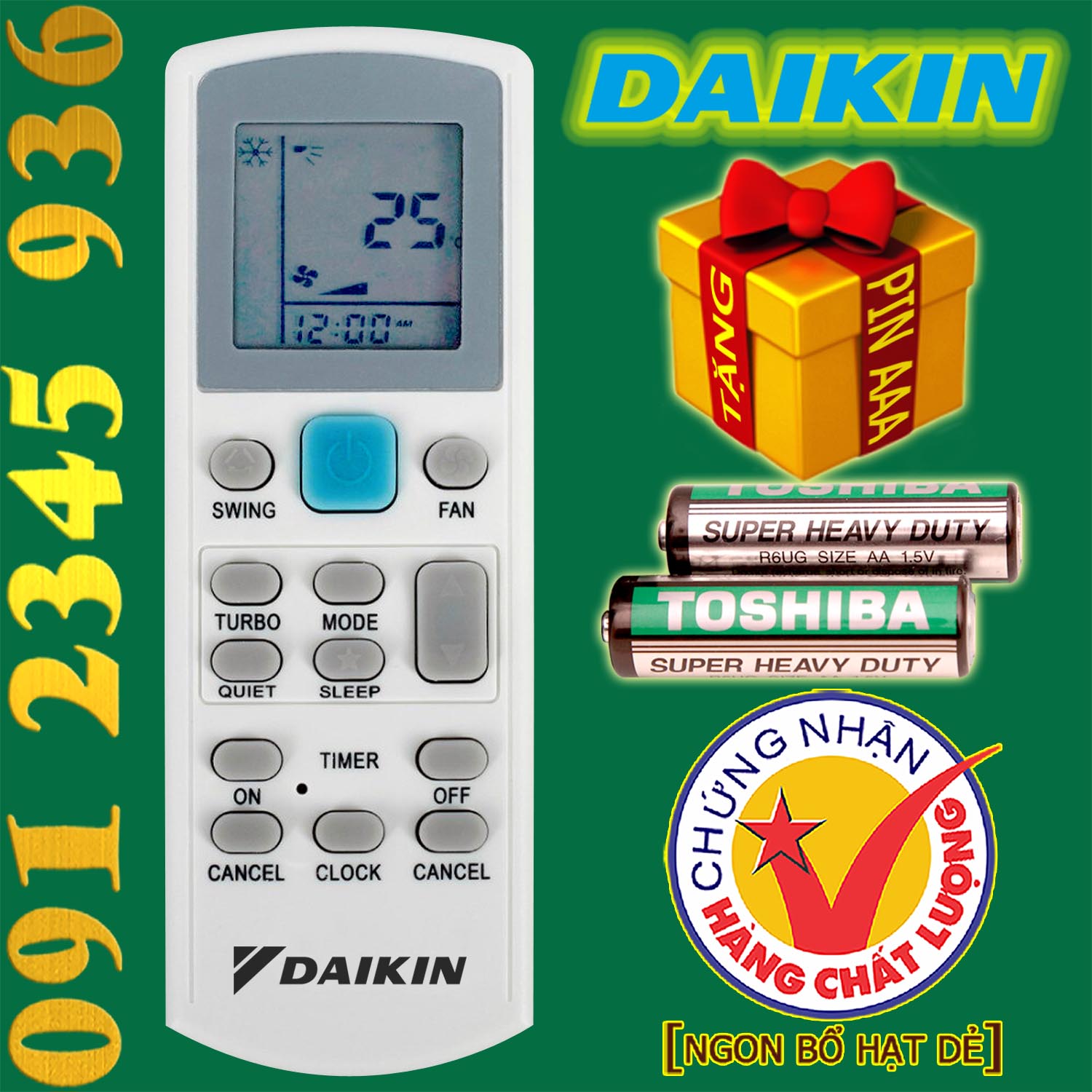Điều khiển daikin cho điều hòa.
