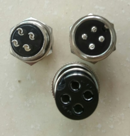 Bộ giắc cắm đực cái gx19 4 chân