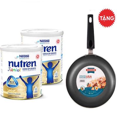 Bộ 2 lon Sữa dinh dưỡng Nutren Junior 850g + Chảo chống dính cao cấp
