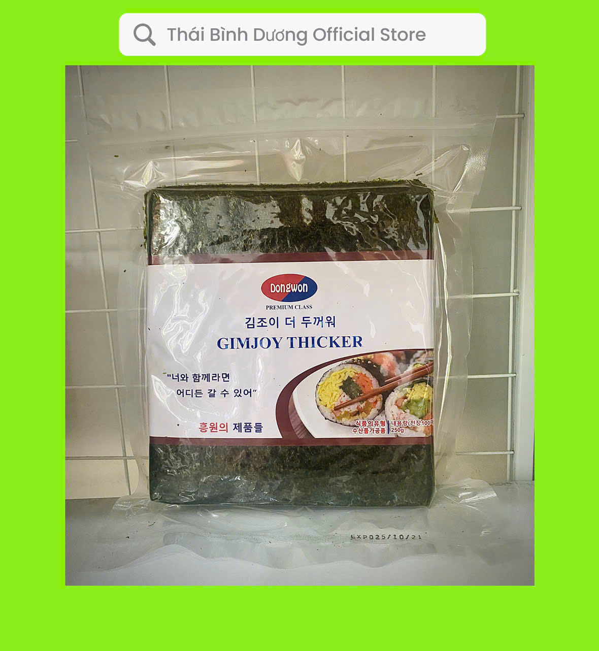 Lá kim cuộn Rong biển cuộn cơm Gimjoy Thichker 100 lá Dày - Có Zip