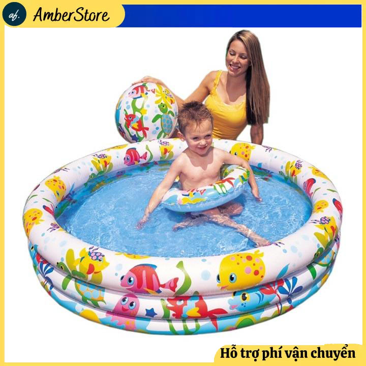 Bể bơi phao cho em bé - Bể bơi phao tròn cho bé - Tặng Bóng và phao bơi - Bể bơi phao cao cấp - Bể bơi phao trong nhà - Bể bơi cho trẻ em - Bể bơi phao chất liệu PVC - Bể bơi phao hè 2020 - BH uy tín 1 đổi 1 tại AmberStore.02