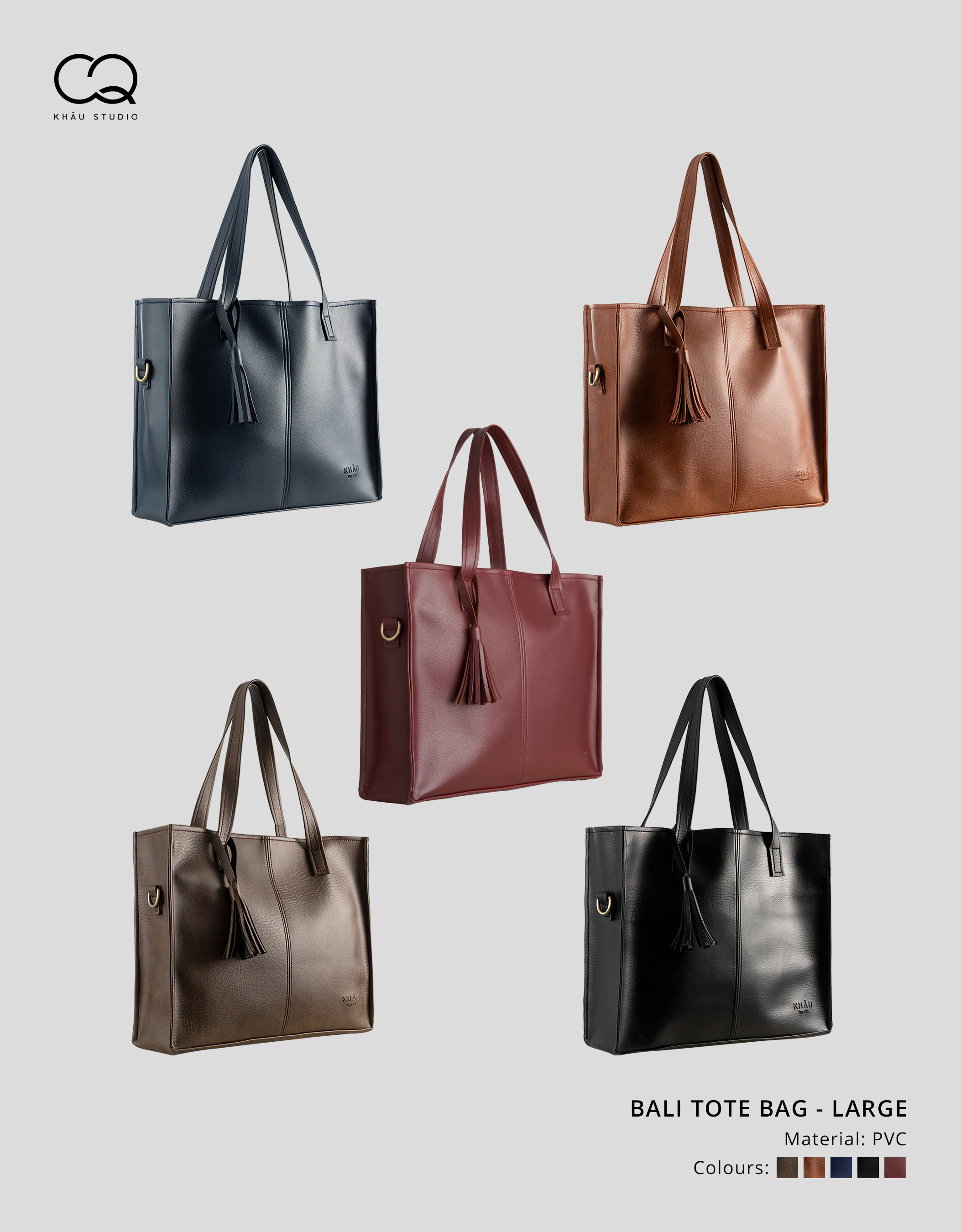 Túi tote da khâu by cq đeo chéo bali đựng vừa a4, laptop