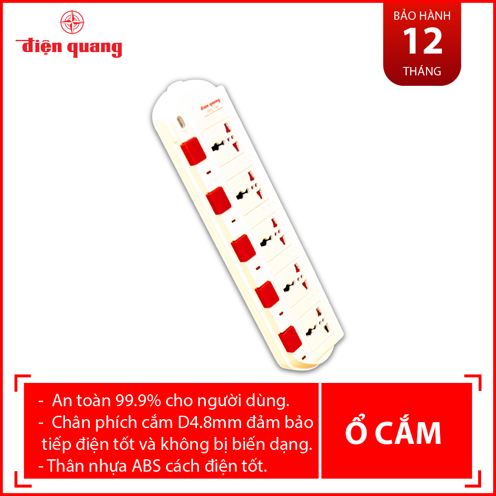 Ổ cắm điện quang đq esk 2w.sm750sl - tự ngắt khi quá tải - bảo vệ thiết bị điện