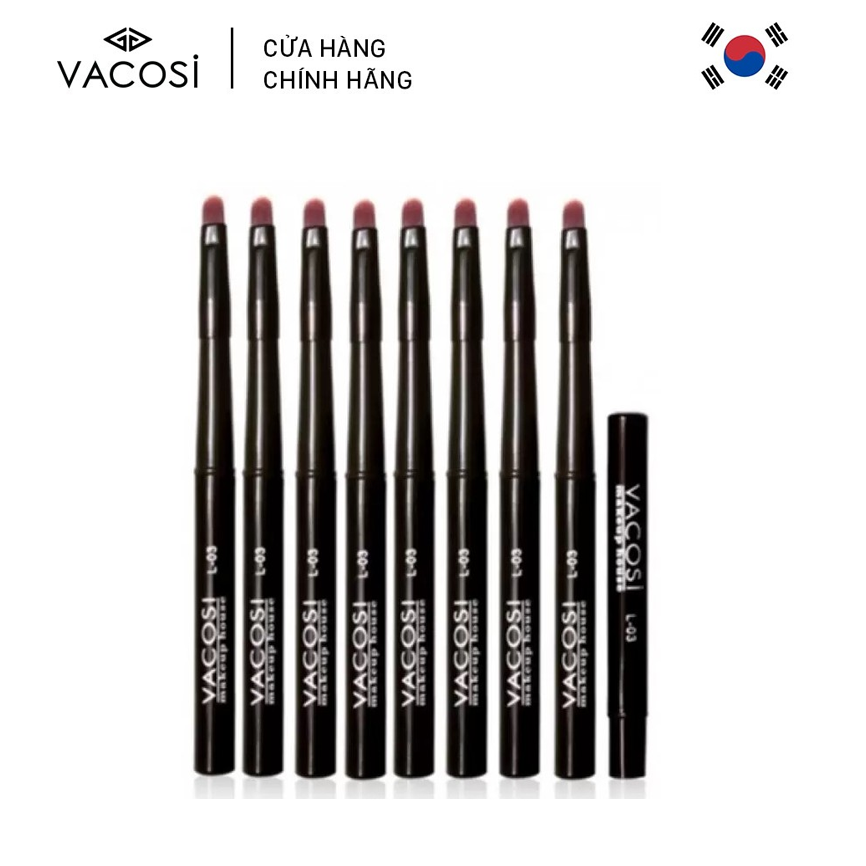 Vacosi Bộ 8 Cọ Viền Mắt Môi Lip & Eyeliner Brush L03