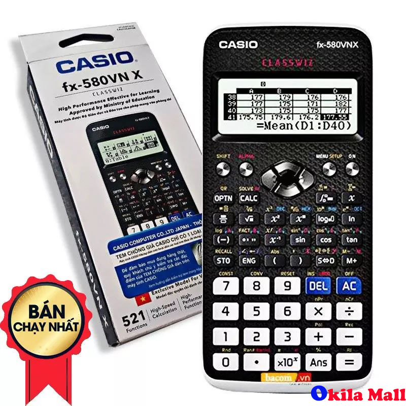 Máy tính cầm tay Casio 580vnx, Máy tính Casio FX 580VNX Hàng Thailand Tính Toán Nhanh, Kết Quả Chính Xác, Bền Bỉ Theo Năm Tháng - Mua Ngay Tại Okila Shop