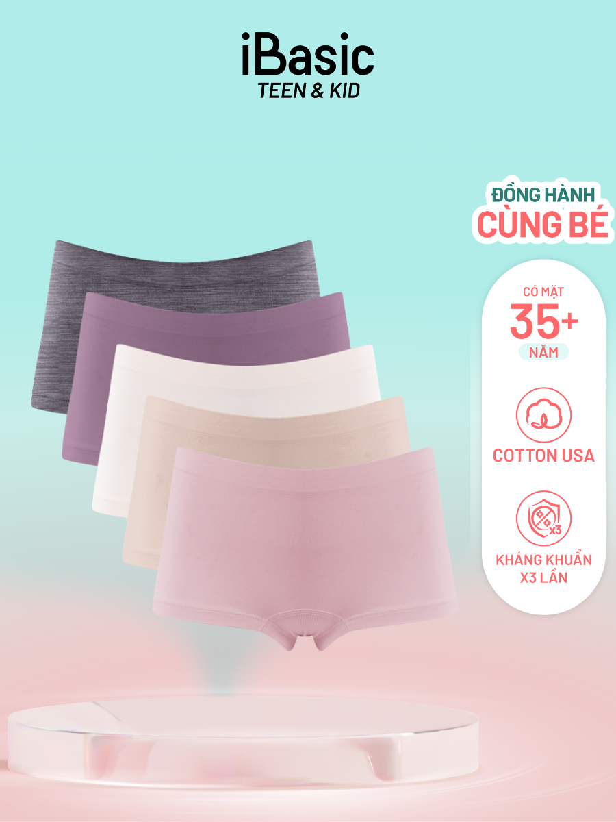 Combo 5 Quần lót bé gái iBasic không đường may seamless phom boyshort PANG026