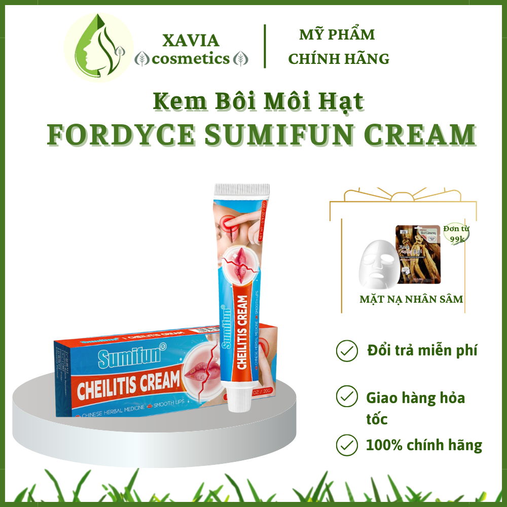 Kem bôi môi hạt fordyce sumifun italy - kem bôi dưỡng môi sumifun cải thiện thâm, khô, nứt nẻ - xavia cosmetics