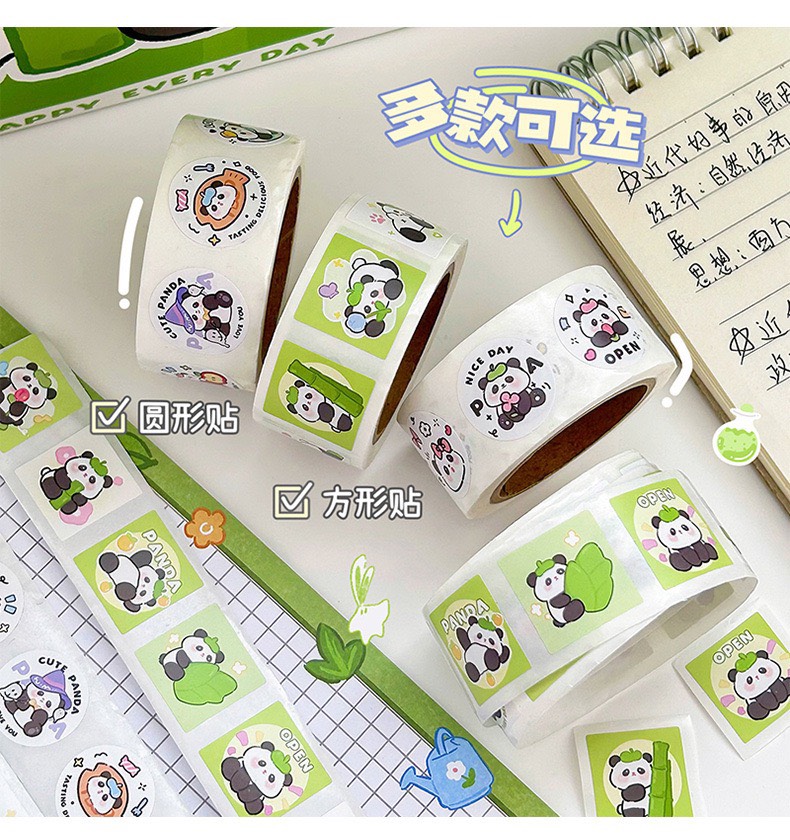 Cuộn 300 tem vuông / tròn panda cute - siêu nhiều công dụng lại toàn hình xinh ^^ eve story