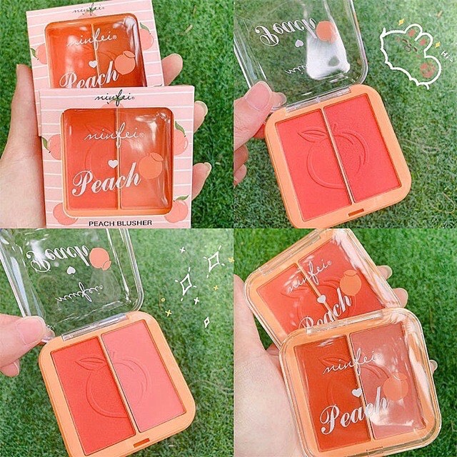 Phấn má hồng đào 2 ô minfei xinh xắn