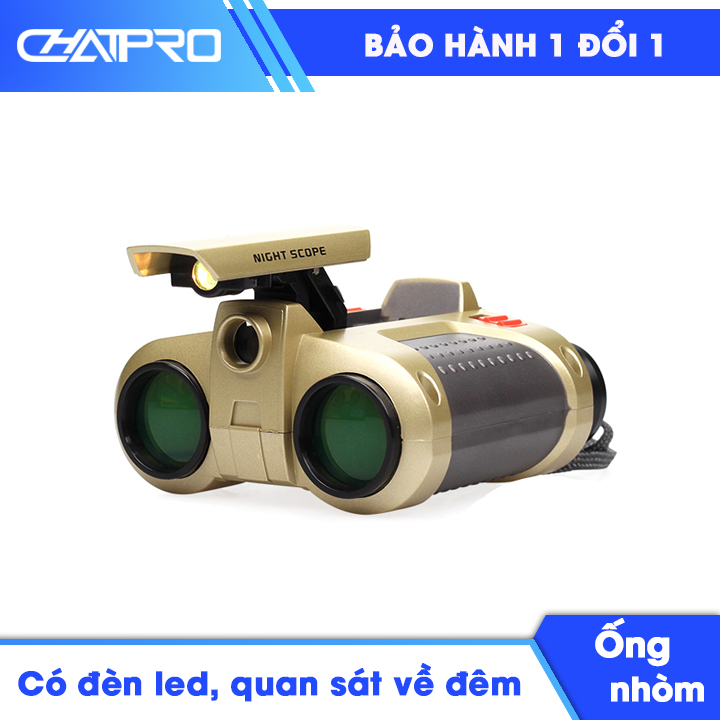 Ống nhòm ban đêm Night Scope phóng đại hình ảnh lên đến 4 lần, chống rung, đèn led pop-up chuyên nghiệp, cho hình ảnh xanh lá, ống nhòm quan sát lăng kính cao cấp
