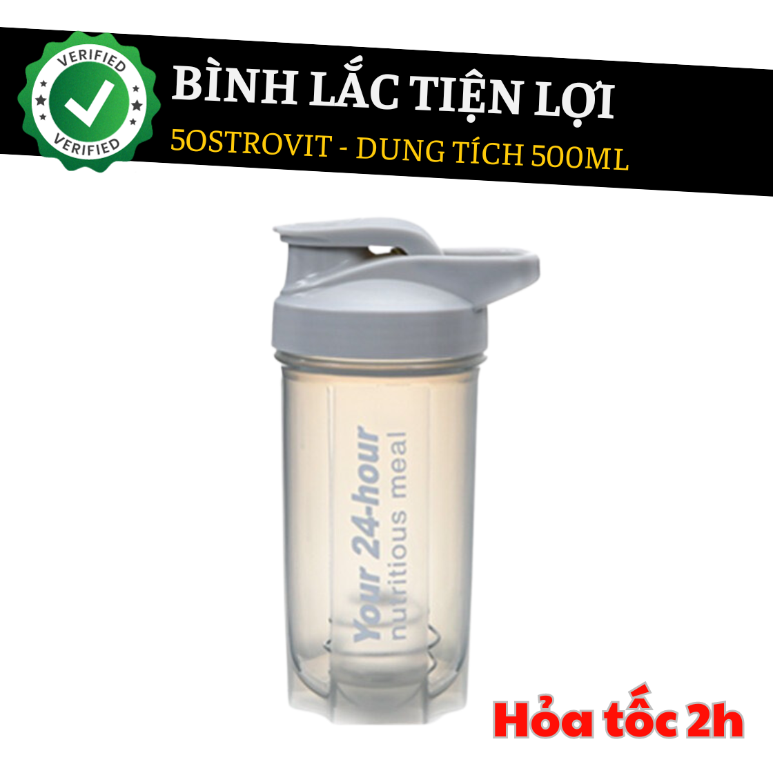 Bình lắc tiện lợi - Dung tích 500ml Siêu nhỏ gọn