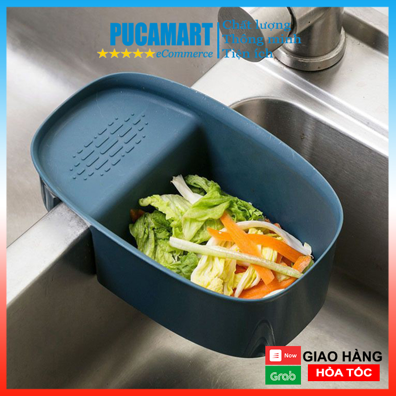 [HCM]Khay Lọc Rác, Thức Ăn Thừa, Khay Đựng Đồ Rửa Chén Bát Gác Bồn Chất Liệu Nhựa Cao Cấp Tiện Lợi - PucaMart