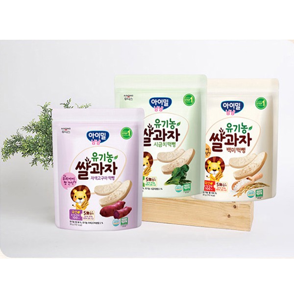 Bánh gạo hữu cơ không đường Ildong Ayimeal YumYum Ddeokbbeong Hàn Quốc cho bé ăn dặm từ 6M