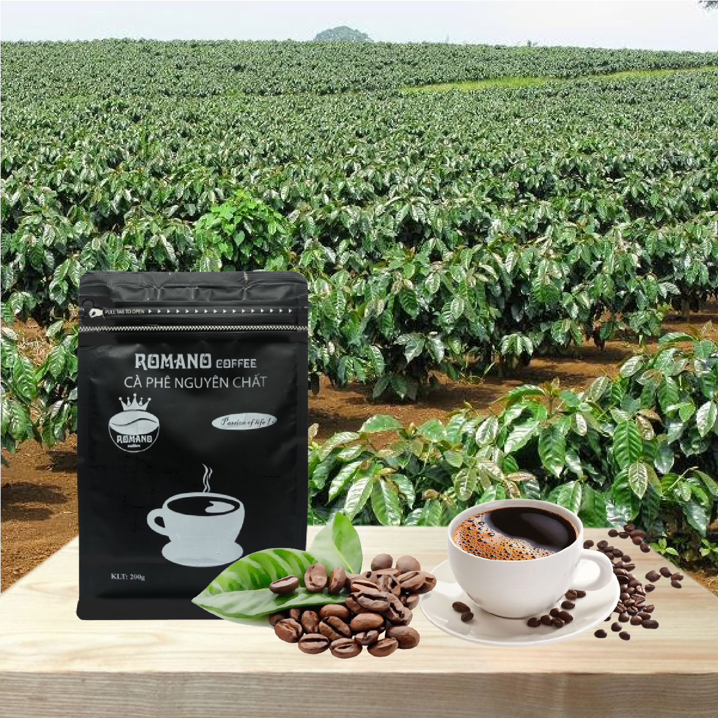 RomanoCoffee Cà phê nguyên chất (Gói 200gr)