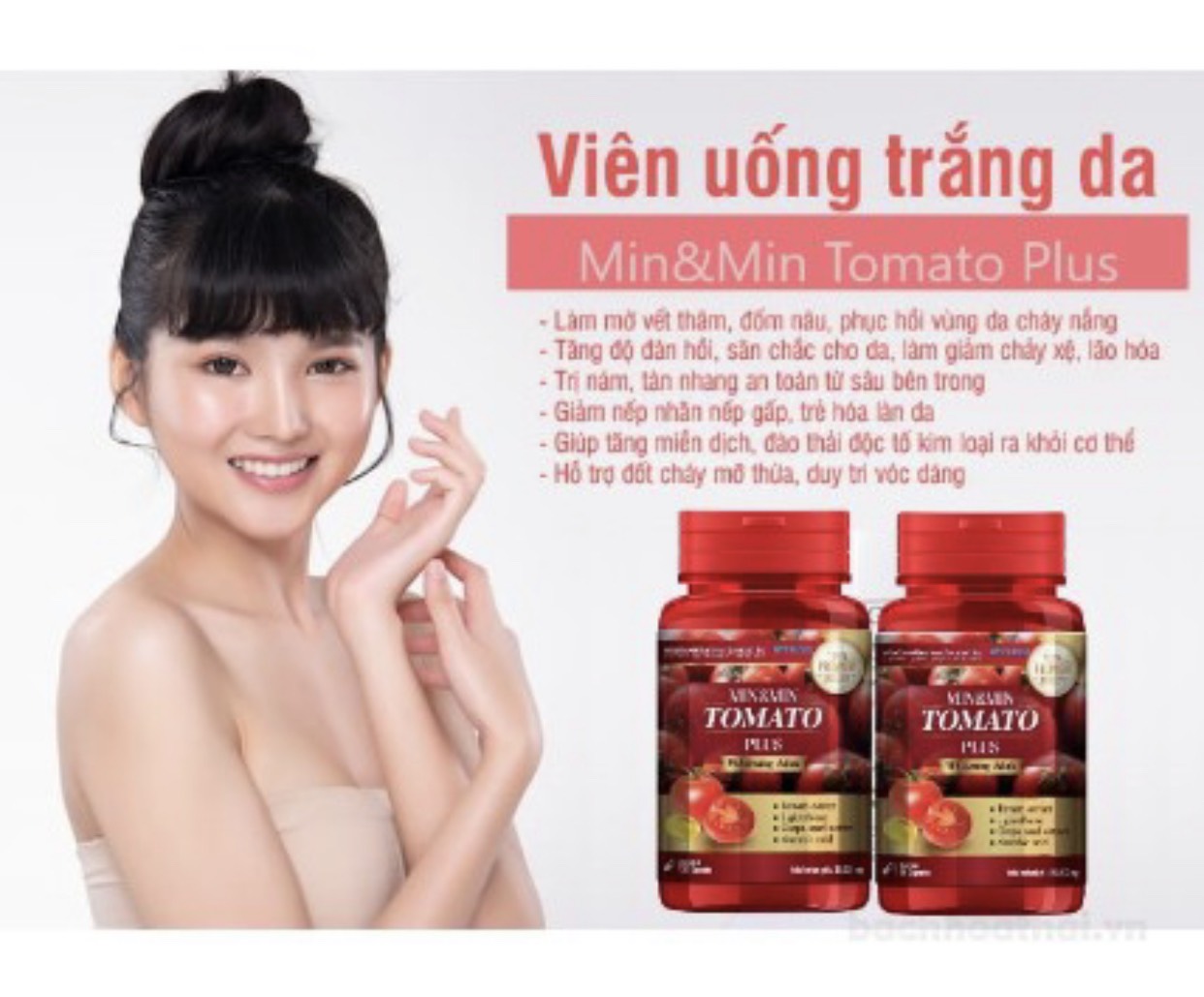 VIÊN UỐNG CÀ CHUA Tomato Plus Thái Lan dưỡng trắng da