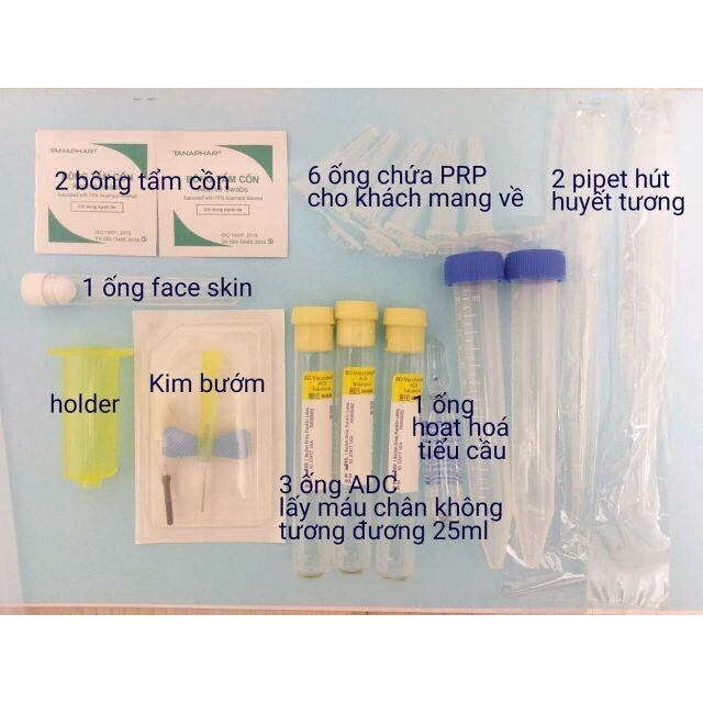 Bộ kit prp chuẩn dùng trong spa, chăm sóc da.bộ kit prp có củ lọc chuyên dùng cùng máy ly tâm - spa88