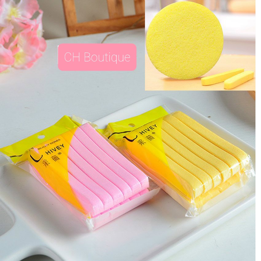 [ Bịch 12 Miếng ] Mút Rửa Mặt - Bông Rửa Mặt Bọt Biển, Bông Nở Rửa Mặt Nhật Bản Dạng Nén Chivery Mềm Và Dai Không Gây Tổn Thương Da, Rửa Mặt Cực Sạch, Nhỏ Gọn Tiện Lợi - Gói 12 Miếng Bông Mút Rửa Mặt Chivery - CH Boutique