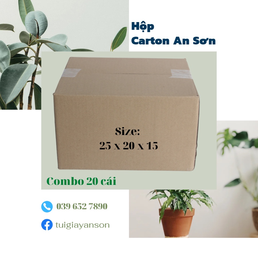 Combo 100 hộp bìa carton hộp bìa gói hàng ship cod dày dặn kt 25x20x15cm