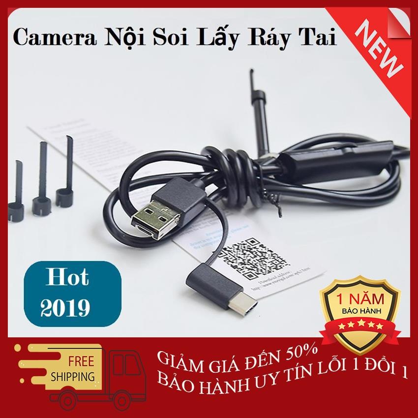 Camera Nội Soi Tai Kèm Đầu Lấy Ráy Tai - Đầu Camera 5.5mm Nhỏ, 6 Bóng Led Quan Sát Sâu Bên Trong - Camera nội soi chống nước, dụng cụ ráy tai, lấy ráy tai trẻ nhỏ - HÀNG TỐT, BH Uy Tín - Banggood