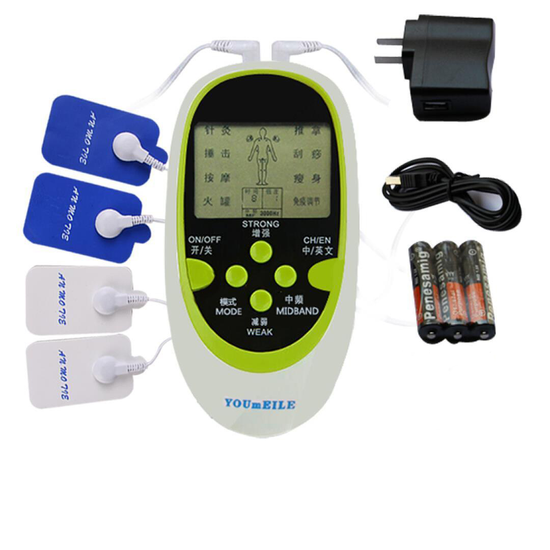 [HCM]Máy masage xung điện Mieng dan matxa Chọn ngay Máy mát xa xung điện đầu bra kép 8 miếng dán đa chức năng: mát xa châm cứu bấm huyệt đấm bóp…