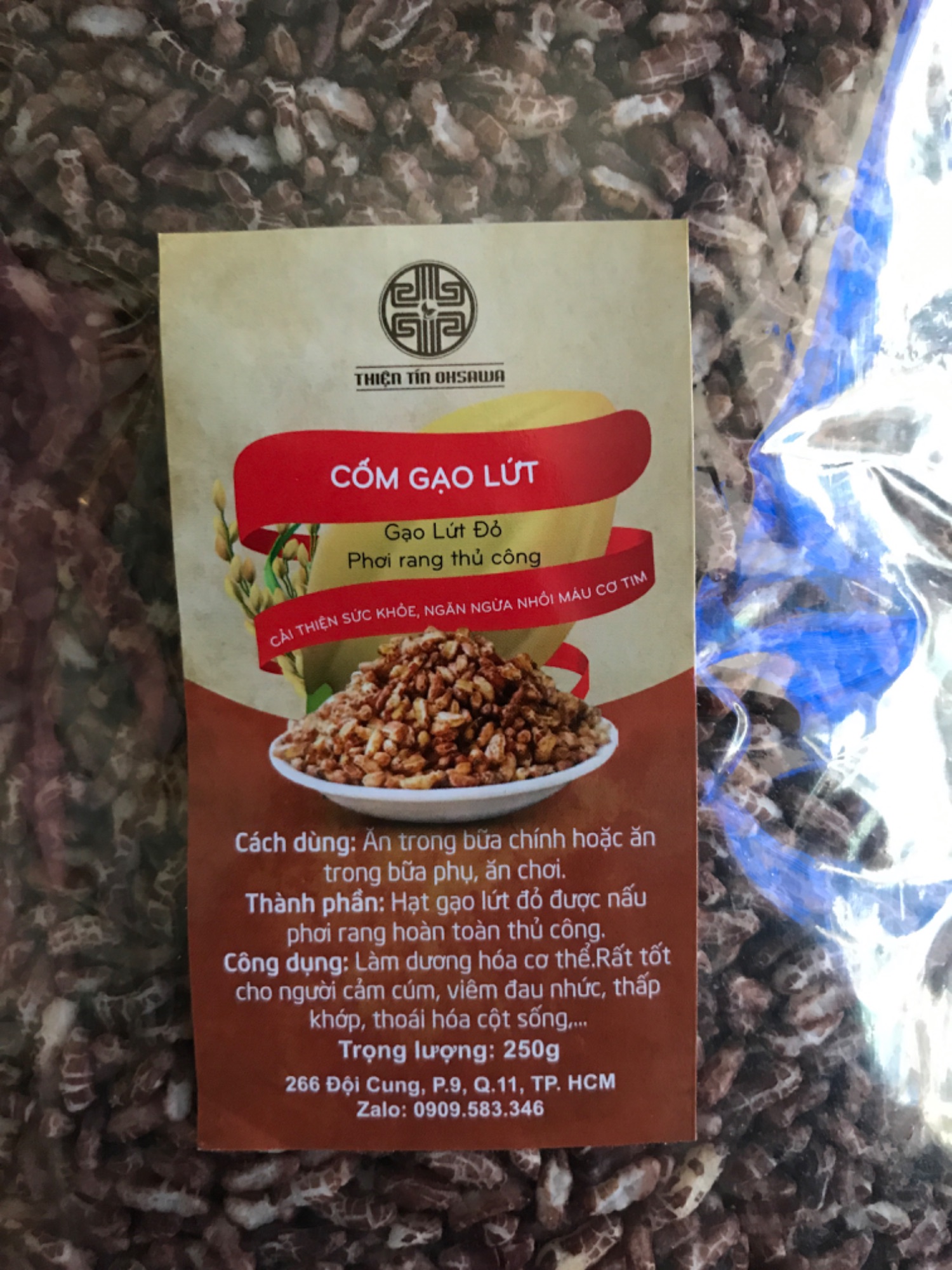 Cốm gạo lứt sấy ( rang ) gói 250g