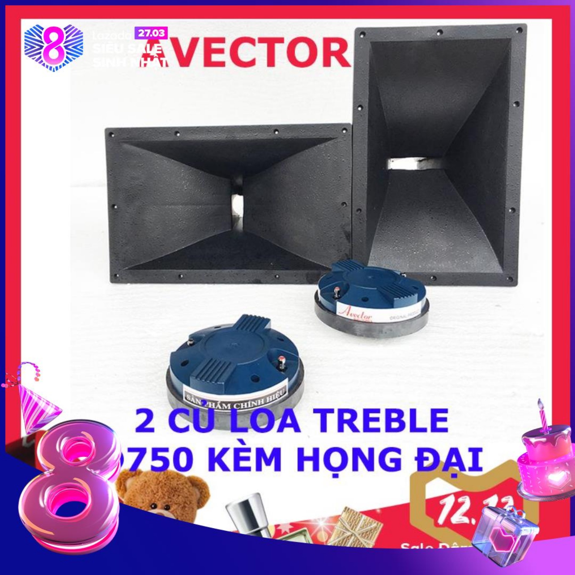 Loa treble D750 AVECTOR kèm Họng Đại hàng nhập khẩu - tiếng treble sáng - từ 170