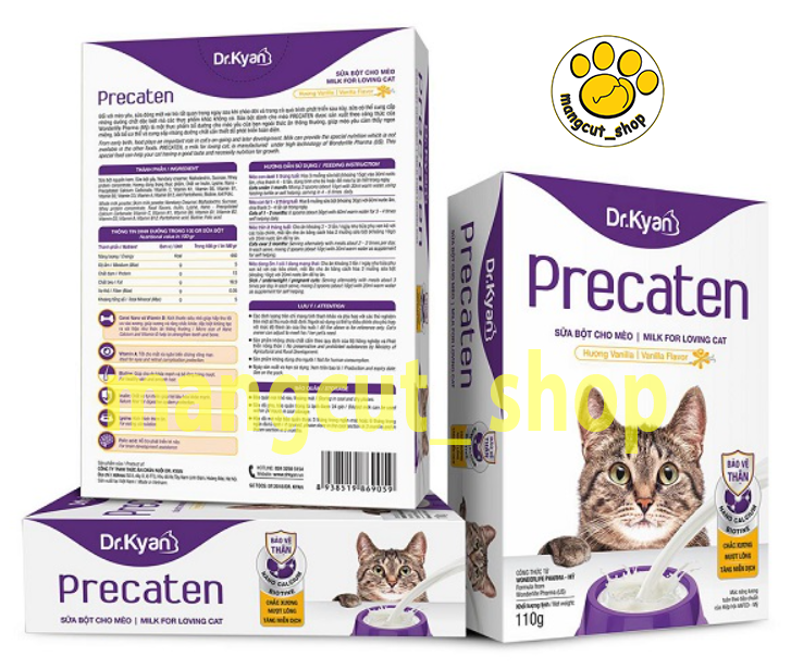 Dr.Kyan Precaten sữa cho mèo hộp giấy 110g cho Mèo Mẹ, mèo Con, mèo gầy ốm