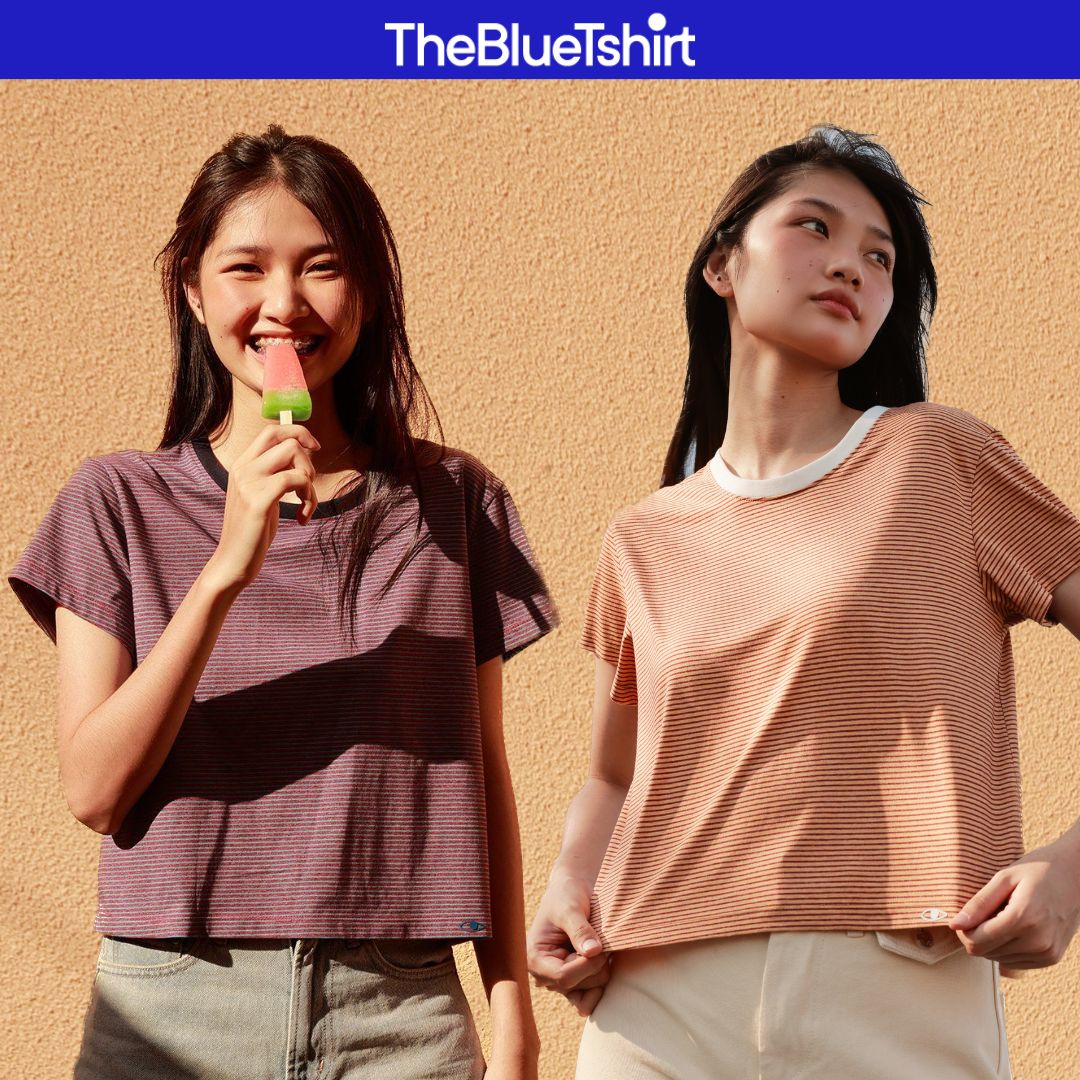 TheBlueTshirt - Áo thun tay ngắn nữ phom lững, có 2 màu - Everyday Tee - Cotton Melange