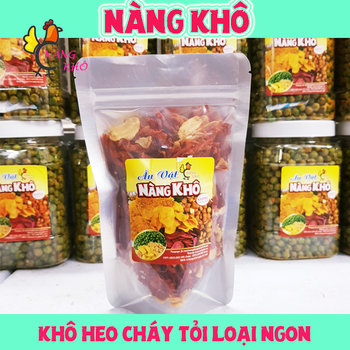 Khô heo cháy tỏi loại ngon ( Thơm ngon - Đậm vị ) - 100gram | Đồ ăn vặt Nàng Khô
