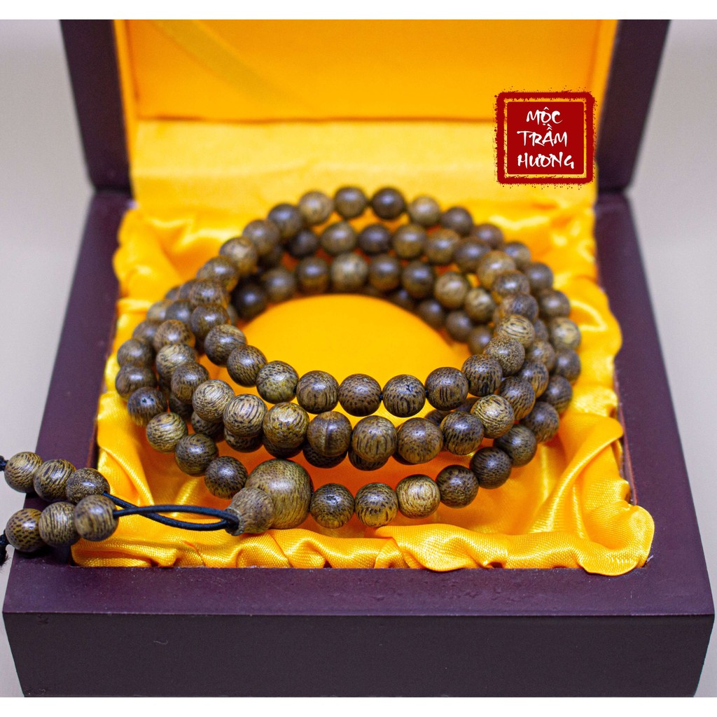 Chuỗi tràng hạt 108 Size 6,7,8mm vòng đeo tay, cổ với tuổi tích trầm 7 - 10 măm tốc Việt có mùi thơm dịu nhẹ mang lại tài lộc may mắn cho người đeo - Trầm Hương Tự Nhiên | MTH JEWELRY