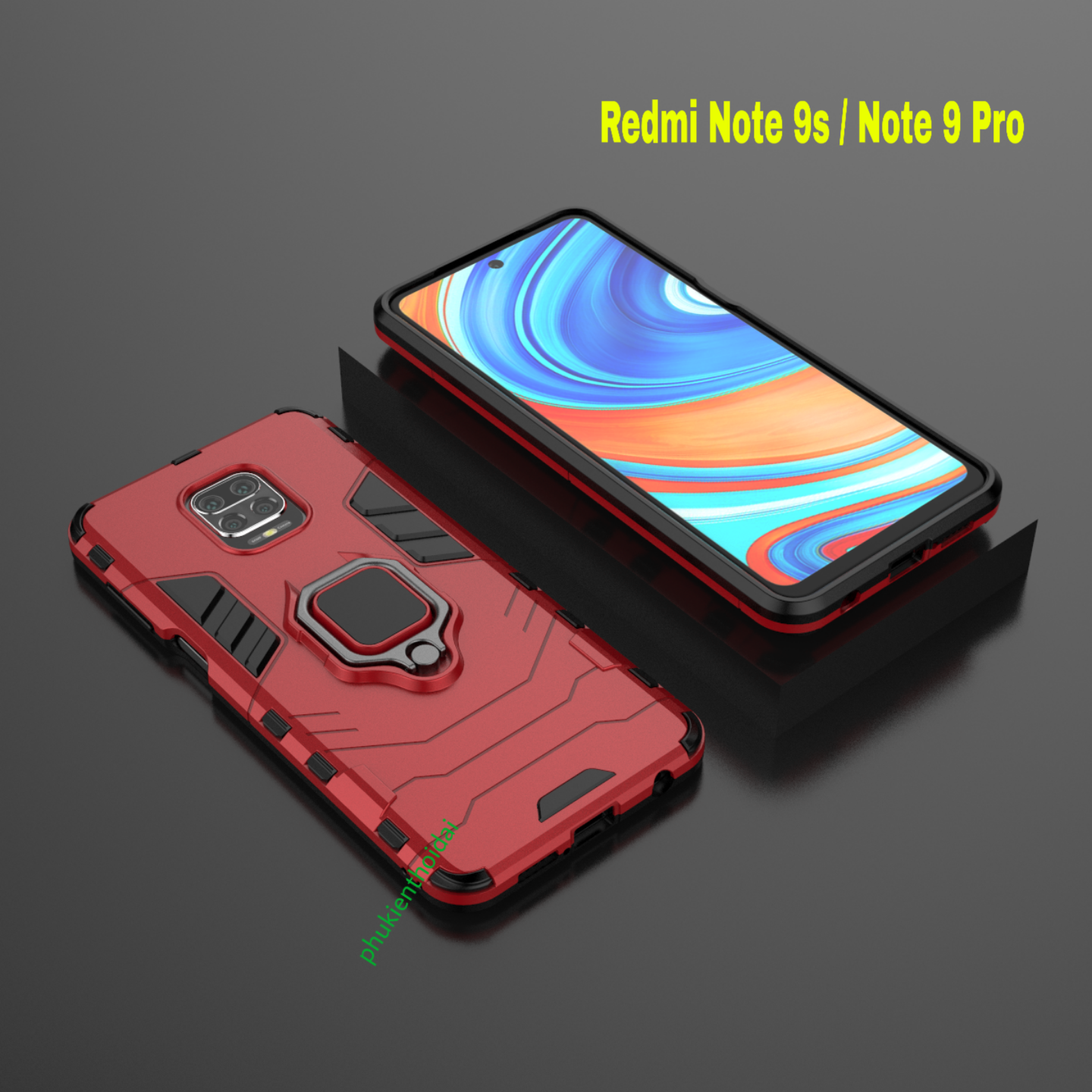Ốp lưng Xiaomi Redmi Note 9s / Note 9 Pro dùng chung chống sốc Iron Man Iring cao cấp