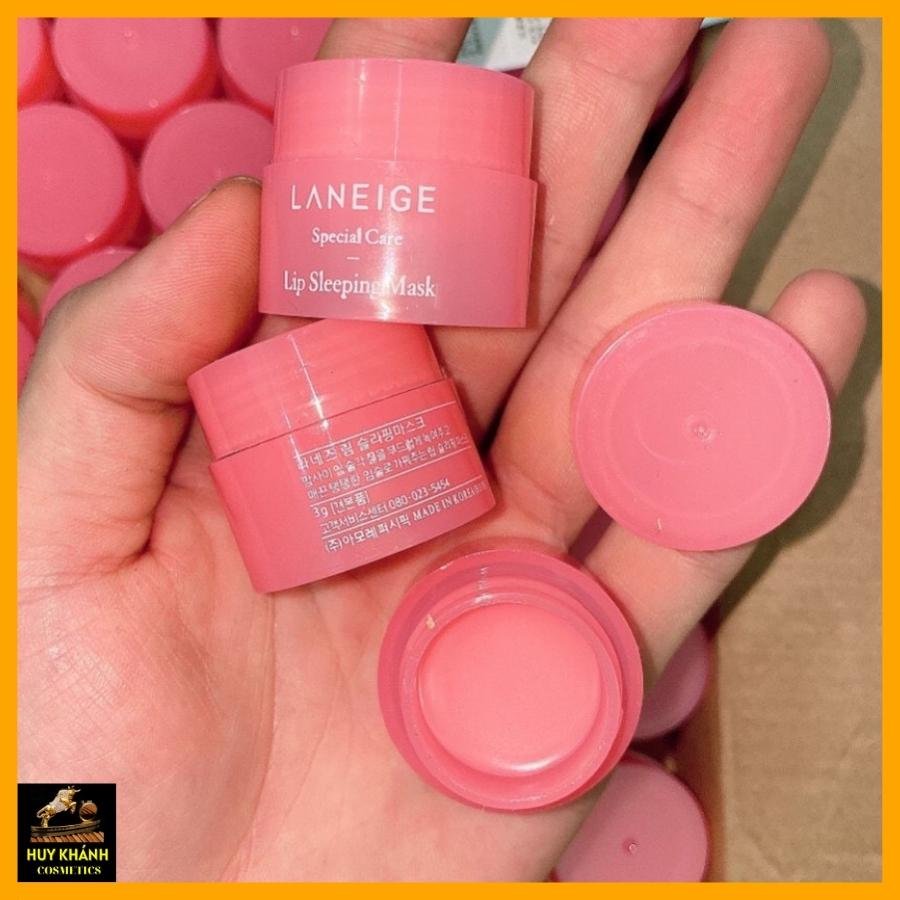 Mặt nạ ủ ngủ dầu dưỡng collagen ẩm làm hồng môi tẩy khử thâm kích màu chống khô hũ mini lip sleeping mask 3g, son kem sáp dưỡng bóng môi có màu lì không trôi skincare sau phun xăm cho tuổi dậy thì, nam nữ học sinh - HUY KHÁNH COSMETICS